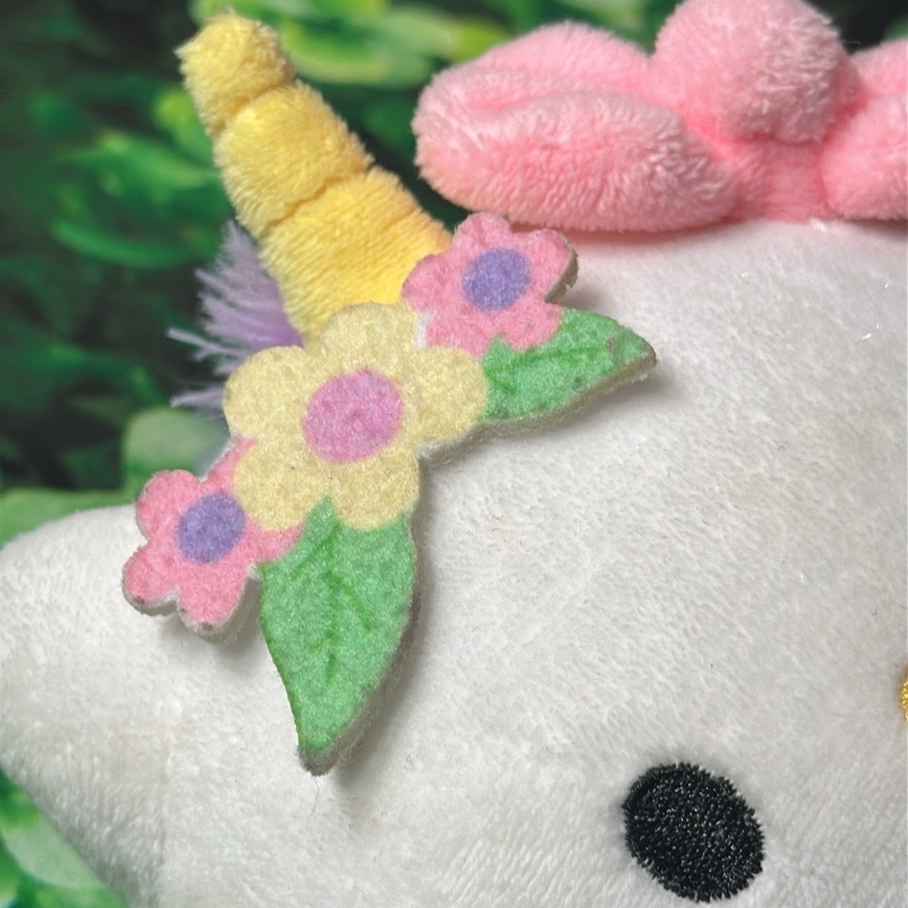 Fiesta Sanrio Hello Kitty Unicorn Flower Plush Toy 7” pastel rainbow - Picture 10 of 14